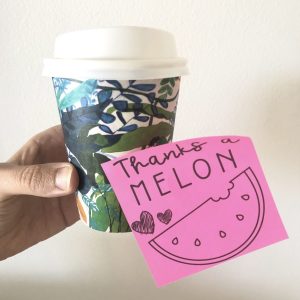 Thanks a melon sticky note
