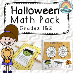 https://www.teacherspayteachers.com/Product/Halloween-Math-Center-Pack-1st-Grade-and-2nd-Grade-4092373