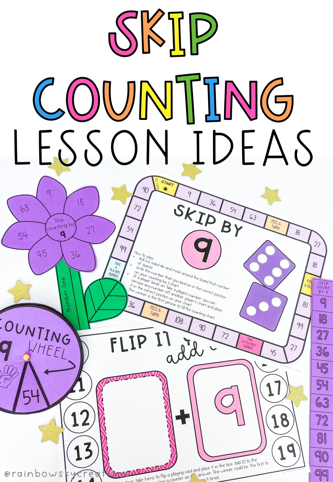 12 Fun Skip Counting Lesson Ideas - Rainbow Sky Creations