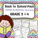 Grade 3-4 Back to School Pack