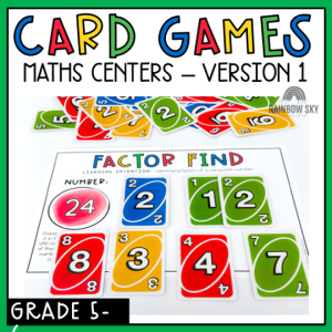 Maths Card Game for Grade 5 and 6 [Version 1] - Rainbow Sky Creations