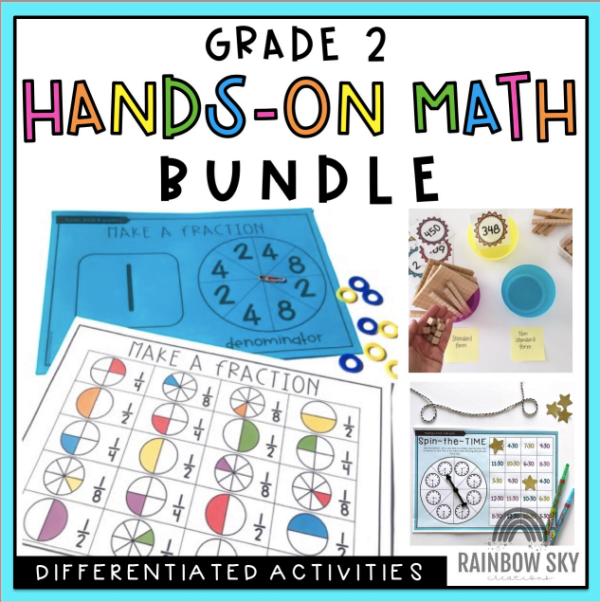 Grade 2 Hands-on Math Pack BUNDLE - Rainbow Sky Creations