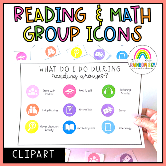 Reading Group and Maths Group Icons - Rainbow Sky Creations
