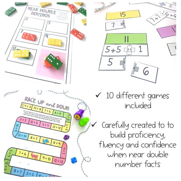 Near Doubles Games, Puzzles and Activities [Addition & Subtraction Strategies] - Rainbow Sky Creations
