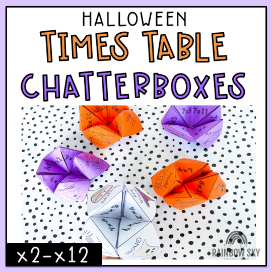 Halloween Times Table Chatterboxes - Rainbow Sky Creations