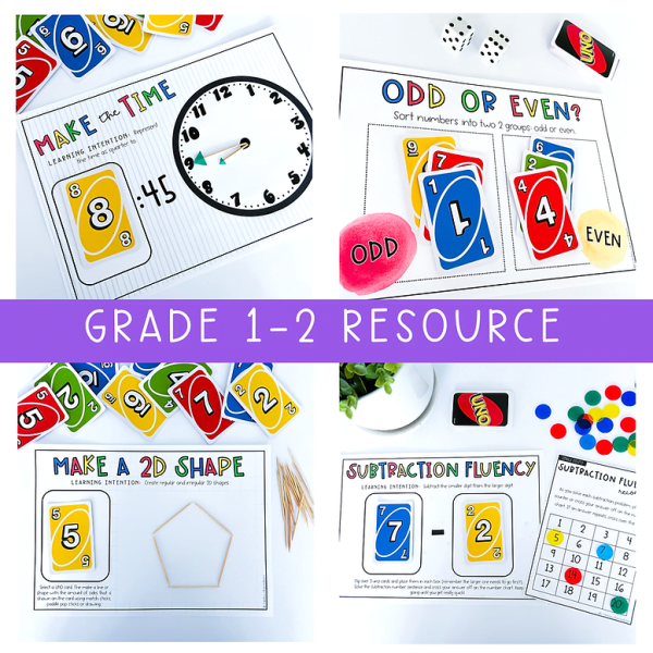 Card Games Maths Centres BUNDLE for Kindergarten - Grade 6 [Version 1] - Rainbow Sky Creations