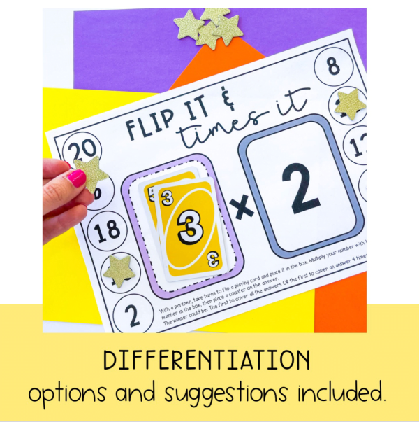 Multiplication Fluency Games | Times Table Flip It x2-x12 - Rainbow Sky Creations