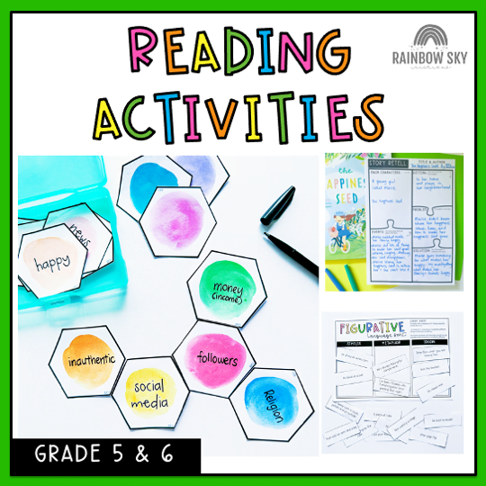 Grade 5 + 6 Reading Group Activities | Literacy Block - Rainbow Sky Creations