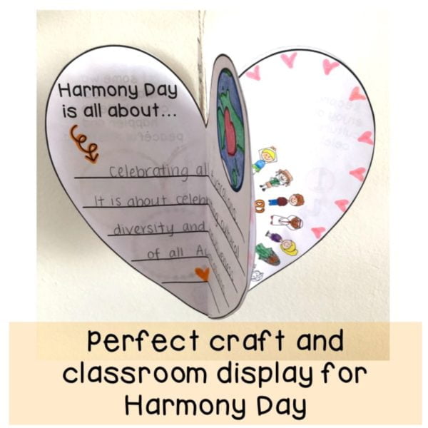 Harmony Hearts 3D Display | Harmony Day and Harmony Week - Rainbow Sky Creations
