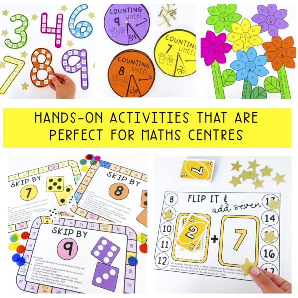 Skip Counting Math Centres | Number Sequence Activities | Grade 3 & 4 - Rainbow Sky Creations