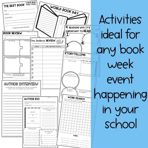 Book Week | World Book Day - Reading Activities | 3rd - 6th Grade - Rainbow Sky Creations