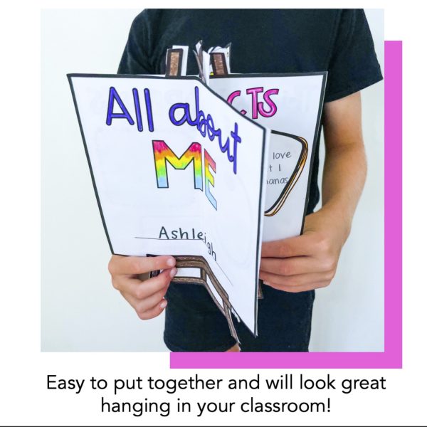 All About Me Writing Activity | 3D Easels | Back to School Craft - Rainbow Sky Creations