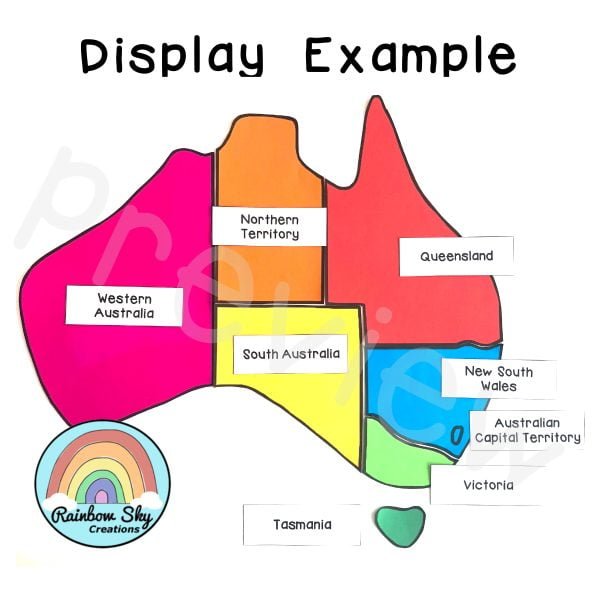 Australian Map Display and Geography Activities - Rainbow Sky Creations