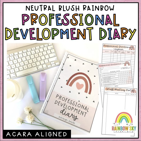 Teacher Meeting Diary | Professional Development Notes | AITSL Aligned Australia - Rainbow Sky Creations