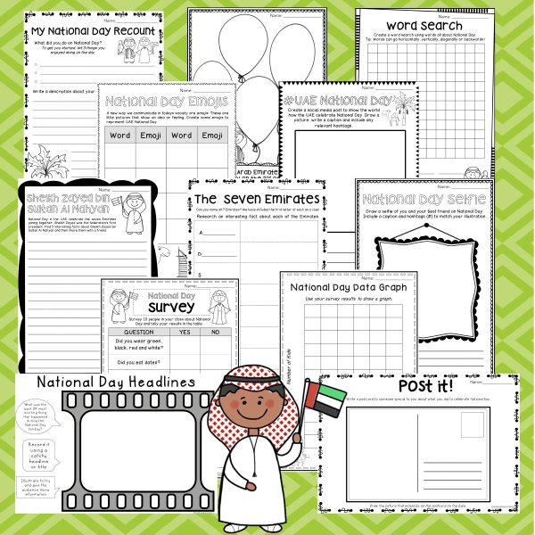 Primary UAE National Day Pack | Grade 3-6 - Rainbow Sky Creations