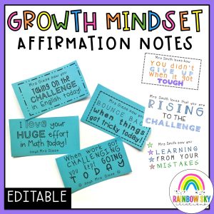 Growth Mindset Affirmation Notes