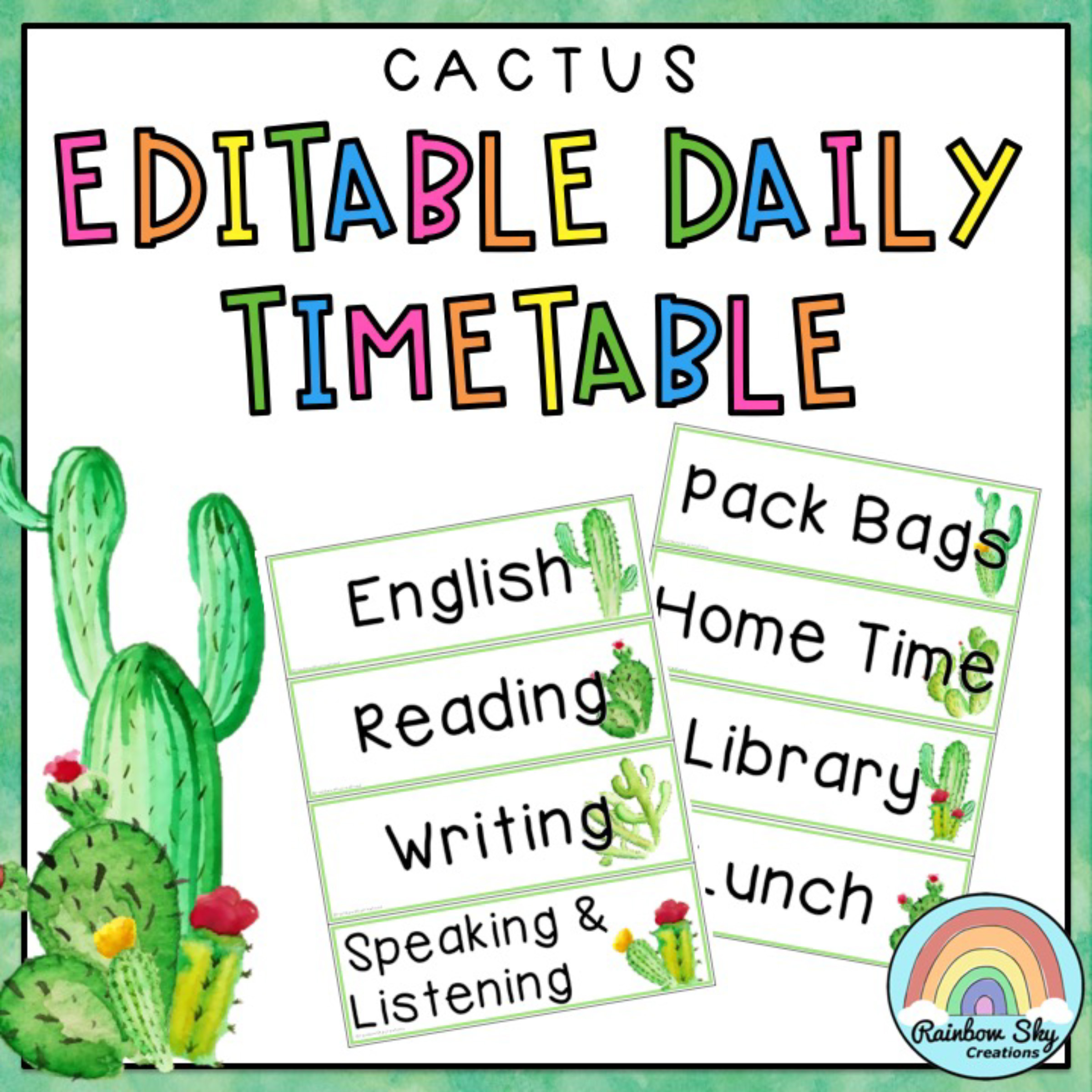 Cactus Daily Timetable