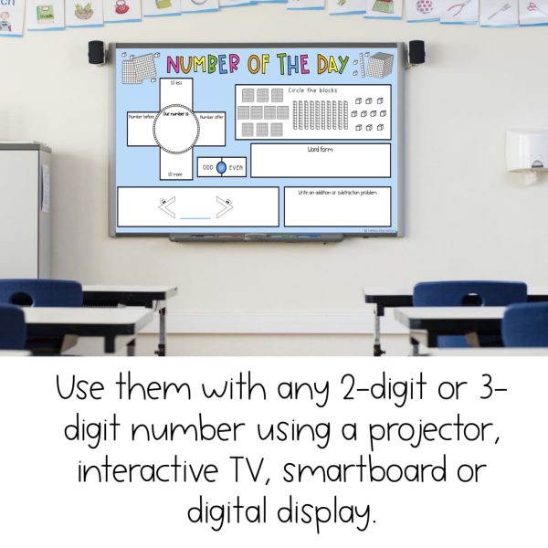 Daily Number Slides/ Daily 2-digit and 3-digit Number of the Day - Rainbow Sky Creations