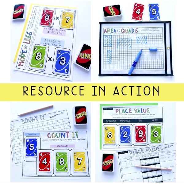Card Game Math Activities for Grade 3 and 4 | VERSION 2 - Rainbow Sky Creations