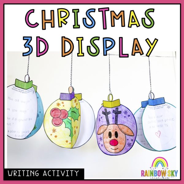 Christmas 3D Craft | Christmas Writing Activity - Rainbow Sky Creations