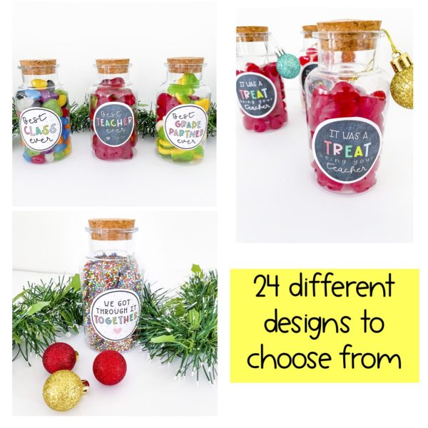 Christmas Gift Tags | Best Teacher Gift Jars | Student Gift Jars - Rainbow Sky Creations
