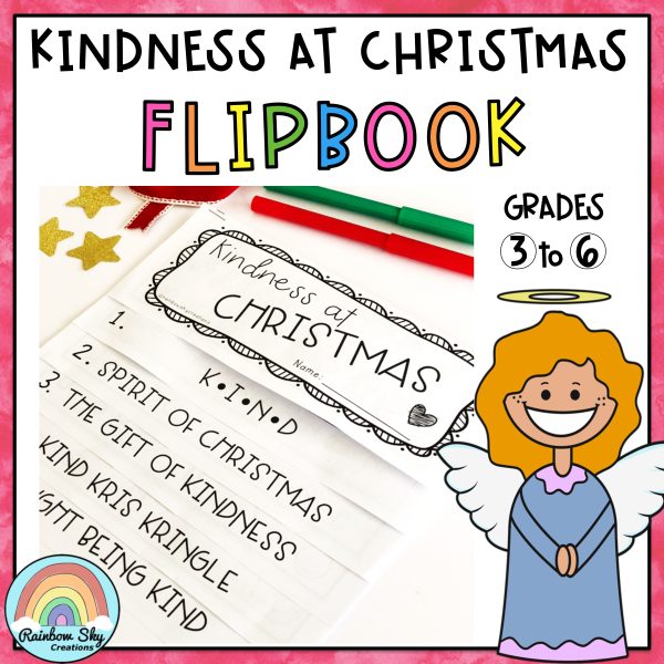 Christmas Kindness Flipbook | Grades 3-6 (End of Year) - Rainbow Sky Creations