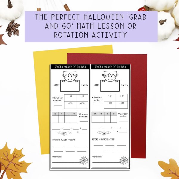 Halloween Number of the Day Templates [Number Sense up to 5 digit numbers] - Rainbow Sky Creations