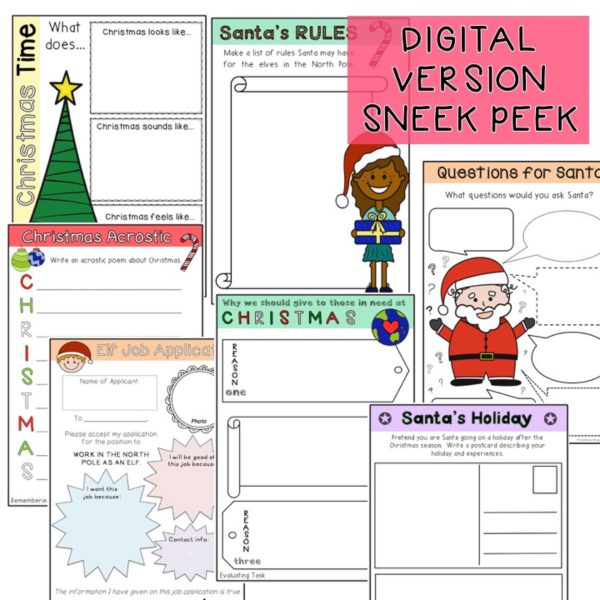 Christmas Activities for Kindergarten-Grade 2 | Worksheets & Digital | Creative - Rainbow Sky Creations