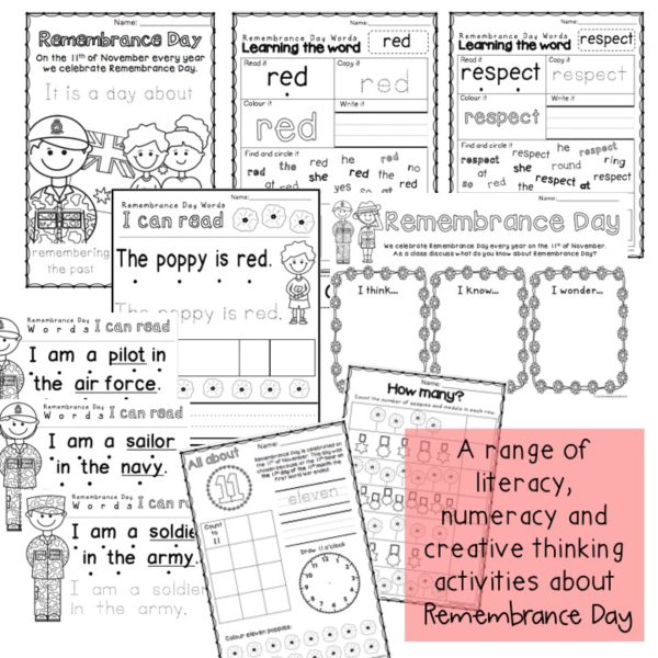 Remembrance Day Activities Australia | Foundation, Kindergarten, Prep - Rainbow Sky Creations