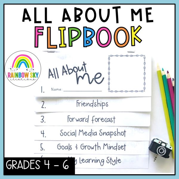 All About Me Flipbook | Back to School Australia [Years 4-6] - Rainbow Sky Creations