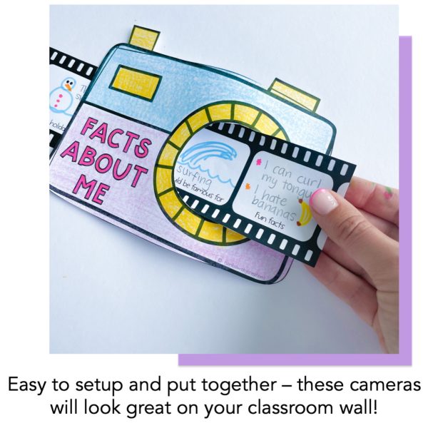 All About Me Cameras | Back to School Display - Rainbow Sky Creations
