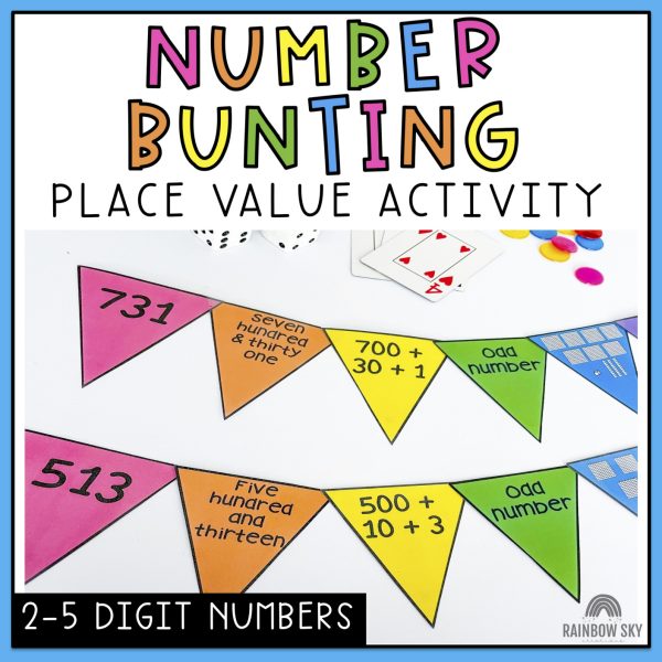 Representing Numbers | Place Value Math Centres | 2-5-digit numbers - Rainbow Sky Creations