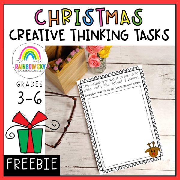 Christmas Creative Thinking Prompts | NO PREP | Free Download - Rainbow Sky Creations