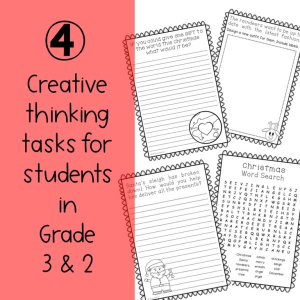 Christmas Creative Thinking Prompts | NO PREP | Free Download - Rainbow Sky Creations