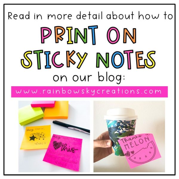 FREE Sticky Note Templates for Teachers - Rainbow Sky Creations