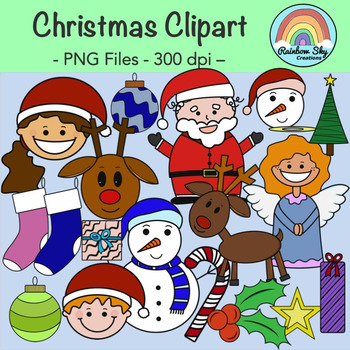 Christmas Clipart | Set for Teachers - Rainbow Sky Creations