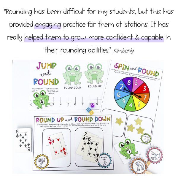 Rounding Numbers 1-9 | Learning to Round Math Centers - Rainbow Sky Creations