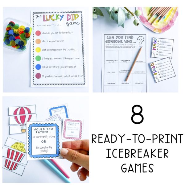 Back to School Ice Breaker Games | Ready-to-print ice-breakers - Rainbow Sky Creations
