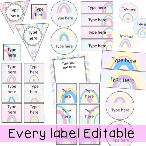 Pastel Rainbow Labels