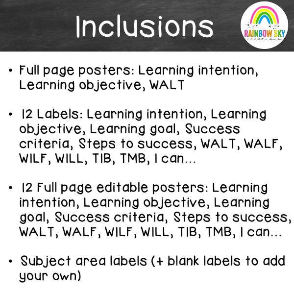 Learning Intention Posters / WALT WILF TIB / Success Criteria [Toucan theme] - Rainbow Sky Creations