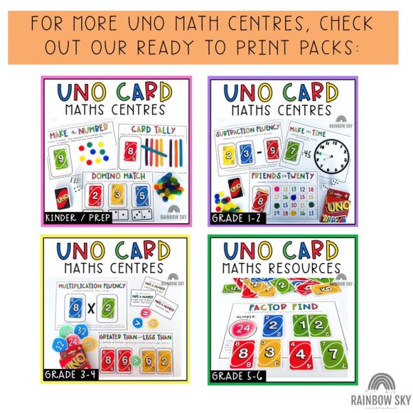 Place Value Game using UNO Cards | Place Value Math Centers - Rainbow Sky Creations