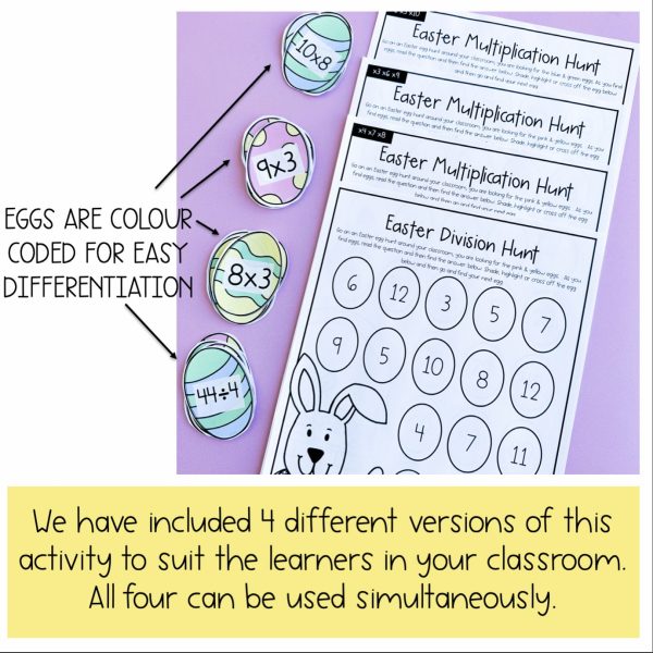 Easter Multiplication & Division Egg Hunt | Easter Math Lesson - Rainbow Sky Creations