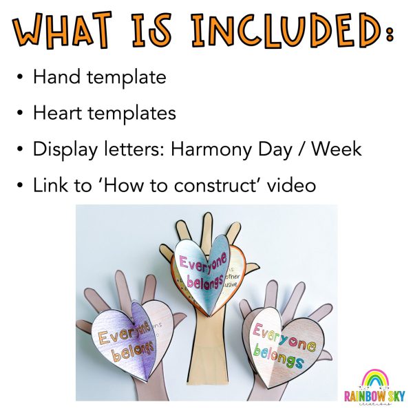 Harmony Hands Reflection Craft and Display | Harmony Week Craft - Rainbow Sky Creations