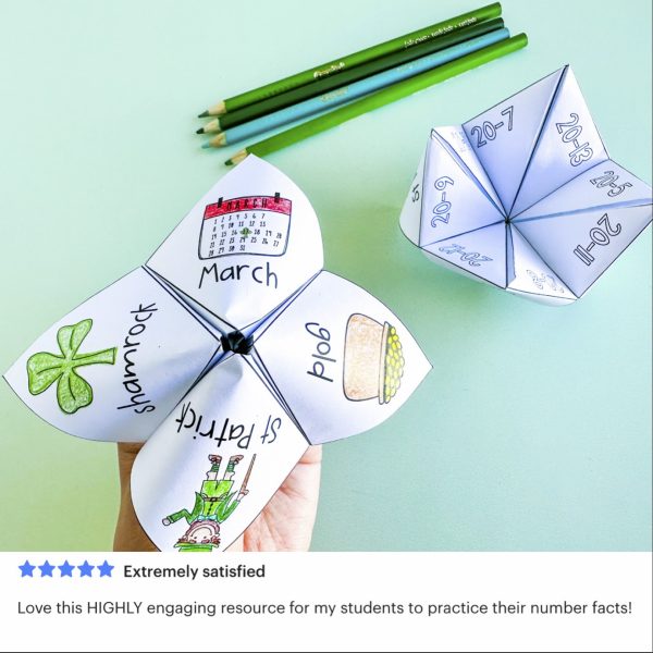 St Patrick's Math Chatterboxes | March Math Centers | 1st Grade 2nd Grade - Rainbow Sky Creations