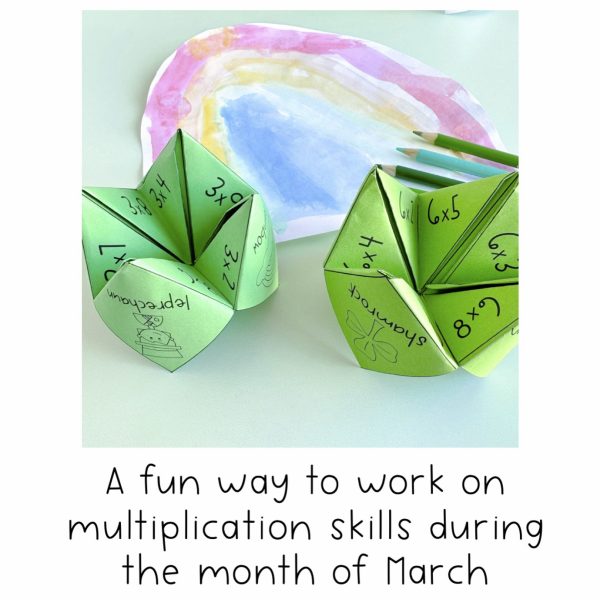 St. Patrick's Times Table Chatterboxes | March Math 3rd Grade 4th Grade - Rainbow Sky Creations
