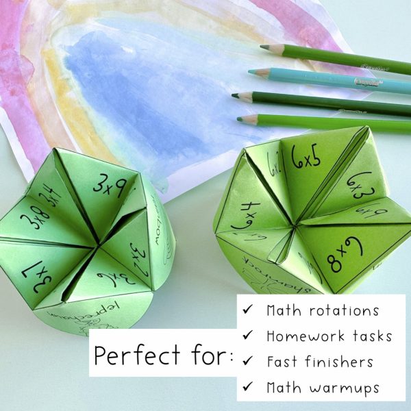 St. Patrick's Times Table Chatterboxes | March Math 3rd Grade 4th Grade - Rainbow Sky Creations