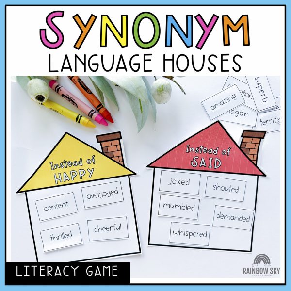 Synonym Game | Reading Group Language Activity - Rainbow Sky Creations