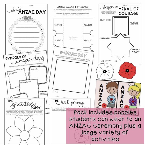 ANZAC Day Activities | Year 5 and Year 6 | Digital and Paper - Rainbow Sky Creations