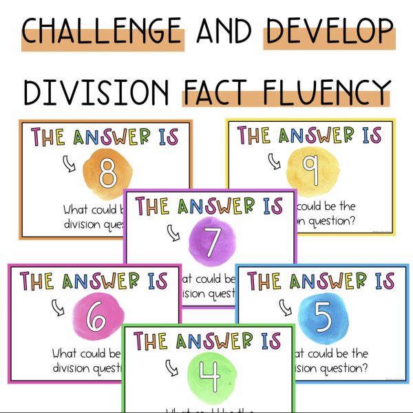 Division Open Ended Problems | Division Fact Math Centers - Rainbow Sky Creations