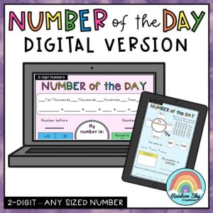 Digital Number of the Day (Google Presentation) - Rainbow Sky Creations